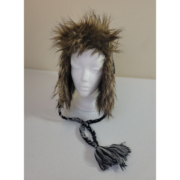 American Eagle Outfitters Gray Plaid Faux Fur Lined Trapper Hat Women's Size S-M - Picture 2 of 9